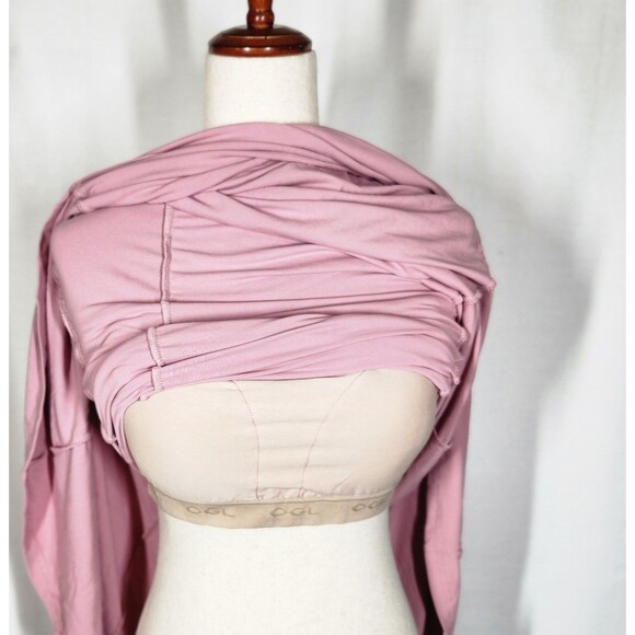 OGL Eco-SkinKiss Flowy Crisscross Off Shoulder Padded Brami Midi Dress Rose Sz M - Picture 7 of 9